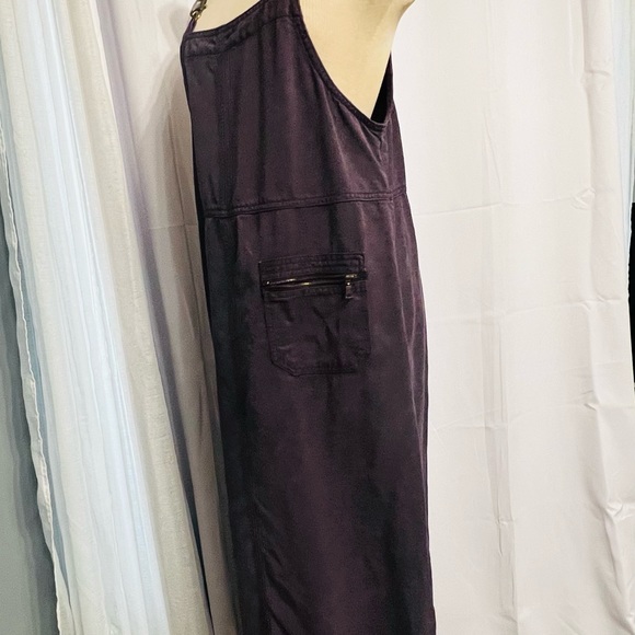 Vintage AMI Purple Overall Dress With Metall Accents And One Pocket Midi Medium - Picture 7 of 12